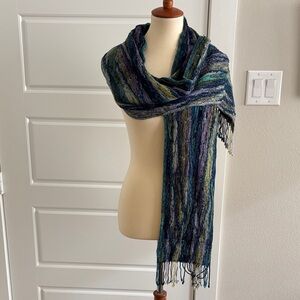 Fraas Blue and Green Striped Scarf